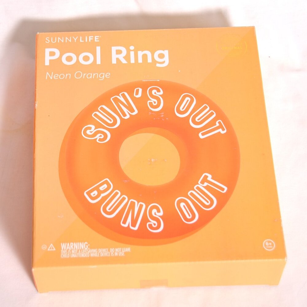 Sunnylife Pool Ring Neon Orange Sun's Out Bun's Out